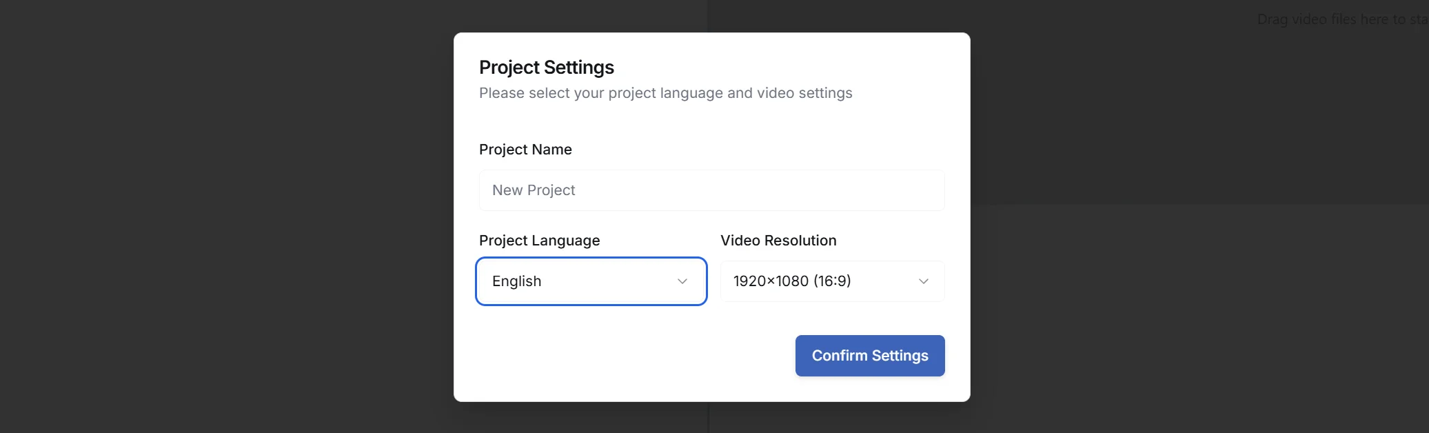 Set Project Parameters